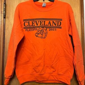 Gildan Orange Cleveland Playoffs Crewneck Sweater